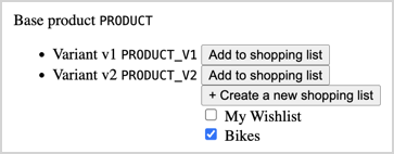 Preview of this “Add to shopping list” widget example Preview of this “Add to shopping list” widget example